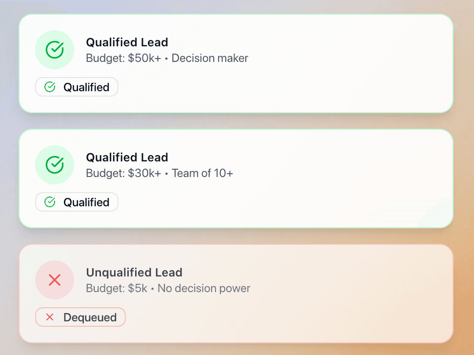 Lumio qualifying prospects automatically